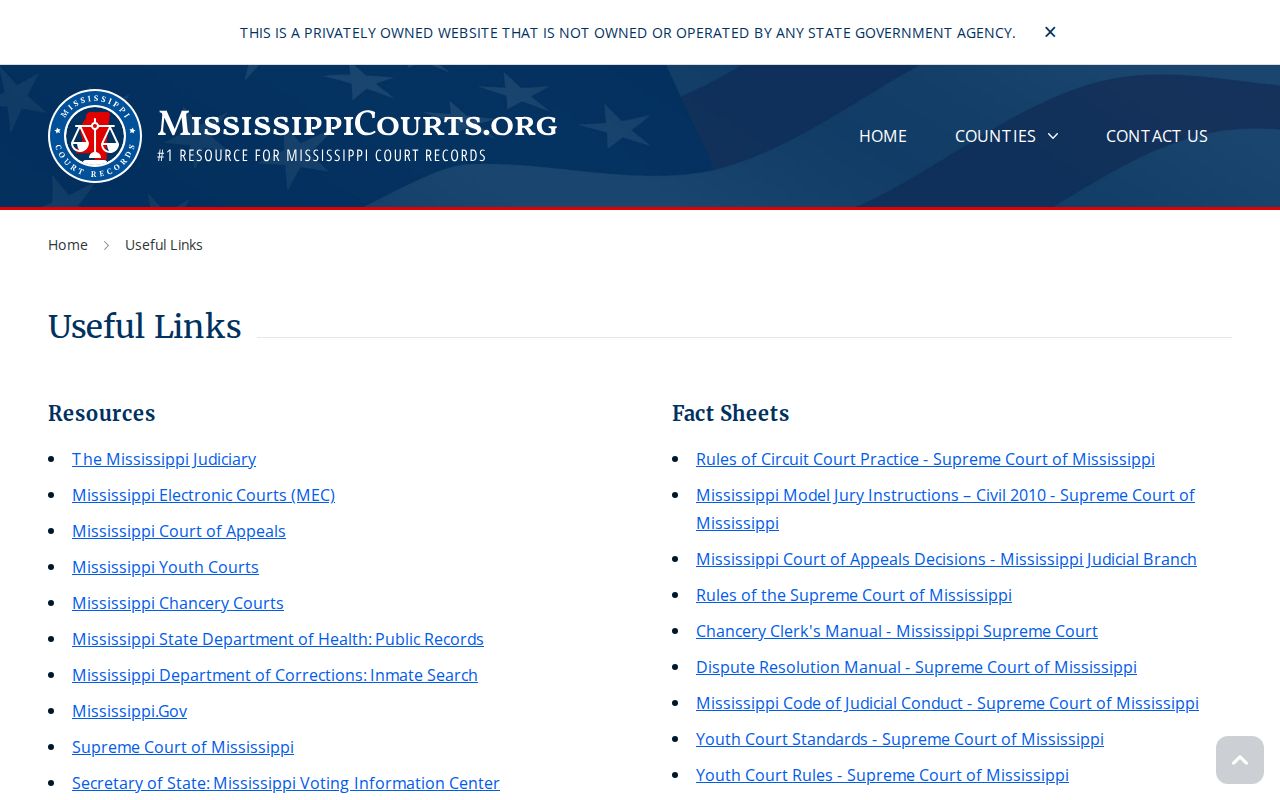 Tallahatchie County court disposition record source